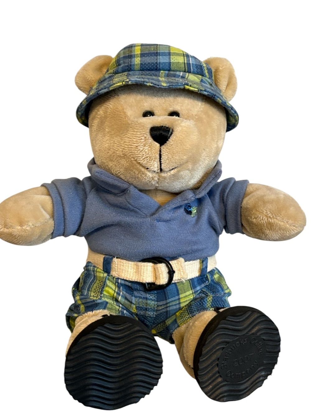 Starbucks Bearista Bear 2007 Preppy Plaid Summer Boy Plush 10" Collection #63